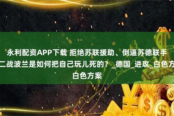 永利配资APP下载 拒绝苏联援助、倒逼苏德联手，二战波兰是如何把自己玩儿死的？_德国_进攻_白色方案